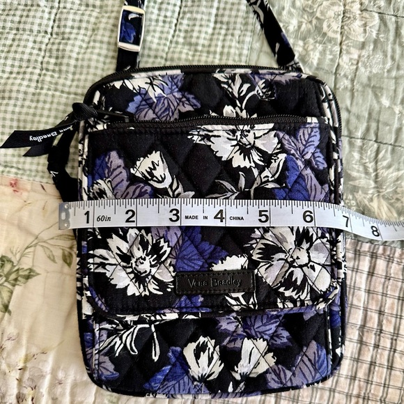 Vera Bradley Mini Hipster Black and Purple Floral Crossbody Bag - Picture 10 of 10